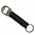 Black Paracord Keychain Bottle Opener Survival Outdoor Camping Gear EDC Tool Ring - Black