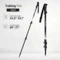 Verstellbarer Aluminium-Trekkingstock in Schwarz, dreiteiliger Verschluss zum Wandern. - 63-135cm / Top Schwarz