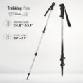 Verstellbarer Trekkingstock aus Aluminium mit Verriegelung, ideal für Wandern, Outdoor und Camping. - 63-135cm / Top Silber