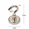 Heavy Duty Magnetic Hook Swivel Pot Magnet 35kg Pull Force Strong Hook for Office Kitchen - E32 (1 Pack)