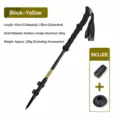 Ultraleichte Aluminium-Trekkingstock, 62-135cm verstellbarer Wanderstock für Outdoor. - Schwarz & Gelb
