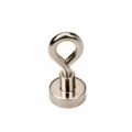 Strong neodymium magnetic hook, 12kg pull force, closed eye bolt, 20mm base tool. - F20 (1 Pack)