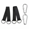 Outdoor swing strap set hanging buckle connecting strap 24cm pull up bar extension strap - Black