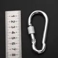 Sicherheitskarabiner aus verzinktem Eisen mit Schraubverschluss, Kletterklemme, 8x3.8 cm. - 8x80 mit Schrauben