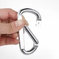 Massiver Karabinerhaken aus Metall 8.1cm silberner Sicherheitsclip fur Outdoor Kletterausrustung. - Silberweiß (verzinkt)