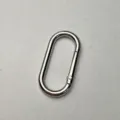 Silver zinc alloy oval spring ring carabiner hook for backpack bags hardware accessories. - Silver