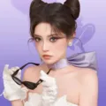 Gran gargantilla de lazo de satén violeta y conjunto de accesorios para el pelo - Lazo Púrpura Claro