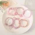 Set of 6 assorted pink elastic hair ties and stylish ponytail scrunchies for women - 2# Pink Hair Tie 6-Piece Set