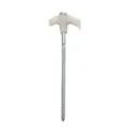 Carbon steel luminous tent stake detail, screw ground anchor with plastic head and thread. - 20cm Threaded Ground Pegs