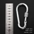 Robuster feuerverzinkter Karabinerhaken mit Schraubsicherung, 10cm Kletter-Verbindungsring. - 10x100 mit Schrauben