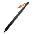 Picchetto per tenda triangolare in alluminio nero con cordino riflettente arancione. - 18cm / Nero