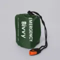 Sacco a pelo di emergenza sopravvivenza impermeabile termico bivy per campeggio all'aperto trekking - Sacco + Fischietto / Verde Militare Stampato