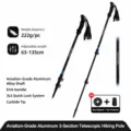 Schwarze verstellbare Trekkingstöcke, leichte Aluminium-Wanderstöcke mit EVA-Griff und sicheren Schlössern. - 63-135cm / Schwarz