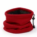 scaldacollo in pile invernale caldo, maschera per ciclismo all'aperto con coulisse. - Rosso
