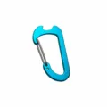 Blue Aluminum Carabiner Clip with Wire Gate and Bottle Opener Outdoor Camping Key Chain - Lake Blue