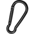 Schwarzer matter Mini Aluminium Karabiner D-Form Haken Schlüsselanhänger Zubehör. - Nr. 5 Gürbelförmiger Elektrophoretischer Karabiner