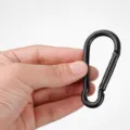 Schwarzer kürbisförmiger Aluminium Karabiner Schlüsselanhänger Mini Clip 6.2cm - Nr. 6 Gürbelförmiger Elektrophoretischer Karabiner