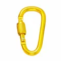 Mini Moschettone in Alluminio da 6cm con Blocco a Vite Portachiavi Campeggio - Giallo