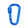 Blauer 6cm Aluminium-Karabiner mit Schraubverschluss D-Ring Schlüsselanhänger für Outdoor-Sport. - Blau