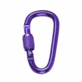 Kleiner 6cm violetter Aluminium-Karabiner mit Schraubverschluss D-Schlüsselanhänger - Lila