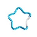 Blu colorato piccolo moschettone portachiavi in lega di alluminio a forma di stella. - Blu lago