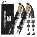Bastoncini da trekking pieghevoli ultraleggeri con manici in sughero e accessori outdoor. - Grigio