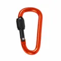 Kompakter 6cm Aluminium Karabiner mit Schraubverschluss fur Rucksack undchlussel - Orange Schwarz