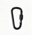 Kleine 6cm Aluminiumlegierung verschließbarer Karabinerhaken D-Ring Schlüsselanhänger. - Schwarz