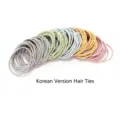 Close-up of seamless slim elastic hair ties in assorted pastel colors for daily use. - 100 Pieces/Pack (OPP Bag) / Spring Colors