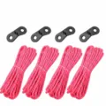 4 τεμ 4mm Ανακλαστικό Σχοινί Σκηνής Paracord Υπαίθριο Κάμπινγκ Τέντας Ανθεκτικό! - 4 Τεμάχια/Συσκευασία / Φθορίζον ροζ