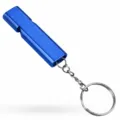 Outdoor survival double-hole metal whistle portable aluminum alloy emergency whistle blue - Blue