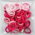 Confezione da 100 elastici per capelli senza cuciture da 2 cm in tonalità rosa per bambine - Serie Rosa 100 Pezzi