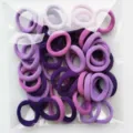 Set di 100 mini elastici per capelli da 2 cm viola e rosa per bambini in sacchetto - Serie Viola 100 Pezzi