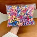100 elastici per capelli colorati da 2 cm in sacchetto trasparente - Multicolore Scuro 100 Pezzi