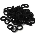 Set da 100 piccoli elastici per capelli neri da 2 cm di diametro per bambini e ragazze - Nero 100 Pezzi