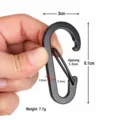 Mini black steel wire spring buckle snap hook for luggage and outdoor tent canopy camping use. - All Black