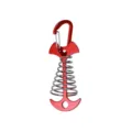 Red aluminum fishbone tent peg with spring deck anchor for outdoor camping setup! - Red