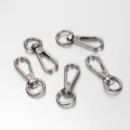 Mosquetones giratorios de aleación de zinc, 5 pcs llaveros gunmetal para bolsos de bricolaje, mini. - Plateado por rotación