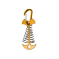 Camping tent anchor peg spring fish bone stake for outdoor deck board rope buckle. - Gold