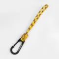 Handwoven paracord keychain lanyard with black metal carabiner for outdoor camping use - Sun Trace