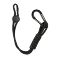 Correa de muñeca de paracord negro con mosquetón metálico y hebilla ajustable para uso EDC. - Nudo de diamante LK69