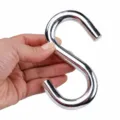 Gancio a S in metallo pesante, altezza 11 cm, apertura 2,5 cm, ideale per appendere amache. - Gancio a S n. 12
