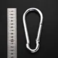 Verzinkter Eisen Karabinerhaken Federklemme Länge 14cm Breite 6.4cm für Outdoor Kletterausrüstung - 12*140 Flachhaken