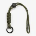 Correa Tactica de Paracord Antiperdida para Telefonos Linterna Camara EDC Accesorio - Nudo de hebilla redonda - verde militar