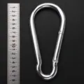 Verzinkter Eisen Karabinerhaken Federhaken Verbindungsring für Outdoor und Haustier - 14*180 Flachhaken