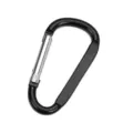 Moschettone nero in alluminio a forma di D, piccolo gancio portachiavi e accessorio. - Nero