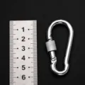 Langlebiger 6x2,8cm Metall Federhaken Karabiner fuer Outdoor Camping, Wandern und Haustiere. - 6*60 mit Schraube