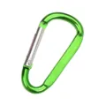 Mini mousqueton en aluminium vert en forme de D porte-clés accessoire d'extérieur variante - Vert