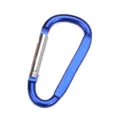 Mini mousqueton en aluminium bleu en forme de D pour porte-clés et accessoires de sac à dos. - Bleu