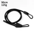 Verstelbaar zwart elastisch touw 90cm 125g met metalen haken voor het vastzetten van bagage. - 90cm / Zwart